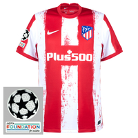 Nike Atletico Madrid Home Shirt 2021-2022 inc. UCL Starball & UEFA Foundation Patches