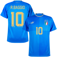 Puma Italy Home R.Baggio 10 Shirt 2022-2023 (Official Printing)