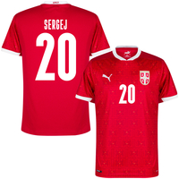 Puma Serbia Sergej 20 Home Shirt 2020-2021 (Fan Style Printing) - L