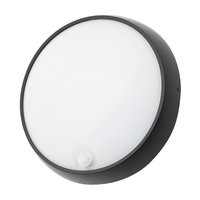 Bigton 15 Watt LED Outdoor Round Bulkhead with PIR Sensor,  Black