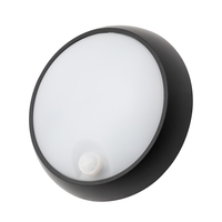 Bigton 8 Watt LED Outdoor Round Bulkhead with PIR Sensor,  Black