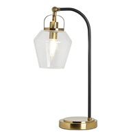 Saskia Bubble Glass Arc Table Lamp,  Satin Brass