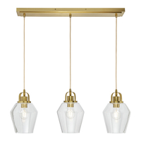 Saskia Bubble Glass Diner Pendant Bar,  Satin Brass