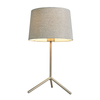 Stassy Tripod Feet Table Lamp with Grey Shade,  Satin Nickel