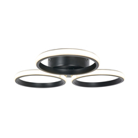 Sula LED Rings Bathroom Flush Ceiling Light,  Black