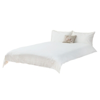 Super King Stonewashed Cotton Bedding Set,  White