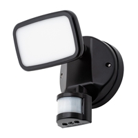 Wilson Single 10 Watt LED Outdoor Flood Light with PIR Sensor,  Black