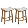Set of 2 65cm Barstools with Seaweed Woven Seat