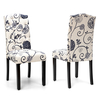 Set of 2 Dining Chairs with Ergonomic High Backrest-White and Black
