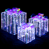 Set of 3 Iridescent Christmas Gift Box Decorations for Indoor Outdoor