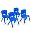 Set of 4 Waterproof Kids Chairs Set with Backrest and Handing Hole-Blue