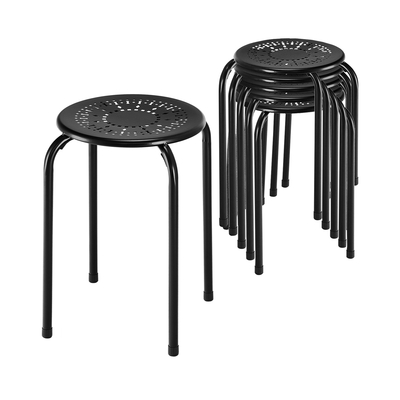 Set of 6 Round Metal Stools
Support up to 120kg-Black