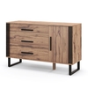 Sideboard Buffet Cabinet with 3 Drawers and 1 Door and 1 Adjustable Shelf-Rustic Brown