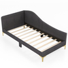 Single Size Upholstered Daybed Rivet-Tufted Platform Bed with Metal Legs-Grey