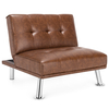 Single Sofa Chair with 3-Position Adjustable Backrest for Home Office-Brown