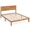 Single/King Size Mid-Century Acacia Wood Bed Frame with Headboard-King Size