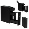 Slim Storage Cabinet with Slide-out Drawers and Flip-open Top Cover-Black