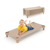 Stackable Kids Nap Cot with Easy Lift Corner for Preschool Boys Girls-Beige