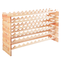 Stackable Shelf Wooden Wine Holder Rack for 72 Bottles 
