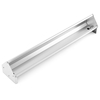 Steel Chicken Feeding Trough with Crossbar and Drainage Holes-Silver