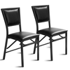 Steel Folding Chair Set of 2 with High Backrest and Steel Frame