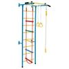 Swedish Ladder Set with Climbing Frame Pull-up Bar Ropes and Rings-Yellow & Blue