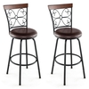Swivel Bar Stool Set of 2 with Adjustable Height,  Cozy Seat and Backrest