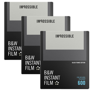 Impossible 600 BW 2.0 Film BLACK FRAME Triple Pack 24 Shots