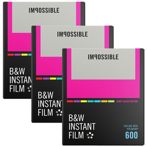 Impossible 600 BW Film HARD COLOR FRAME Triple Pack 24 Shots