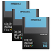 Impossible 600 Color Film BLACK FRAME Triple Pack 24 Shots
