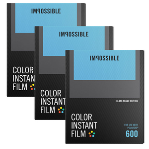 Impossible 600 Color Film BLACK FRAME Triple Pack 24 Shots