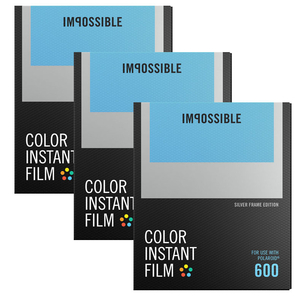 Impossible 600 Color Film SILVER FRAME Triple Pack 24 Shots