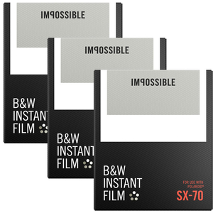 Impossible SX-70 BW Film TRIPLE Pack 24 Shots