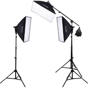 Interfit F5 Three-Head Fluorescent Lighting Kit with Boom Arm