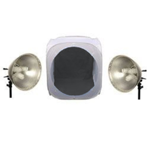 Interfit INT323 Pop Up Light Tent 120cm x 120cm with 2x INT103 Lamps