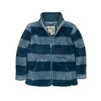 Hatley Boys Blue Stripes Fuzzy Fleece Jacket