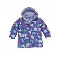 Hatley Girls Patterned Elephants Reversible Winter Puffer Coat