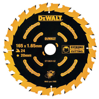 DEWALT DT10624-QZ Circular Saw Blade 165 x 20mm x 24T Cordless Ext...