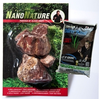 NanoNature Fiery Red Rocks Set - 5 rocks + 3 litres NatureSoil brown,  fine