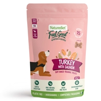 Naturediet Feel Good Soft Baked Training Treats - Turkey with Salmon - Saver Pack: 8 x 100g