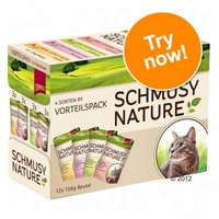 Schmusy Nature Pouches Mixed Trial Pack 12 x 100g - 4 Varieties