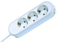 Bachmann 3x Schuko H05VV-F 3G 1.50mm² 16A/3680W 3m power extension 3 A