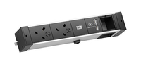 Bachmann Desk Rail power extension 2 m 2 AC outlet(s) Indoor Black,  Si