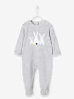 Baby Velour Pyjamas,  Back Press-Studs grey medium mixed color