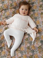 Blouse-sleepsuit for Baby Girls + Baby Comforter pink light solid with design