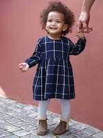 Check Dress for Baby Girls blue dark checks