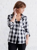 Checked Maternity Shirt black dark checks