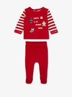 Christmas Velour Pyjamas for Babies dark red