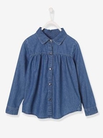 Denim Blouse,  for Girls blue dark solid