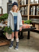 Denim Dungaree Shorts for Baby Girls blue dark solid